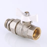 Кран с американкой 1/2"ВН VALTEC BASE белая бабочка, с доп. уплотнением, VT.227.NRW.04