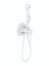 Смеситель IDDIS Axes 003WTR0i08 встраиваемый, однозахватный с гигиеническим душем, белый матовый