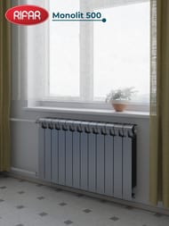 Радиатор биметаллический RIFAR Monolit 500 (577х960х100) 12 секций, 2292Вт, титан