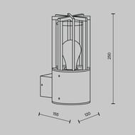 ��������� ���������� Maytoni Barrel (�������) O453WL-01GF, E27x1 15�� IP 54, ������