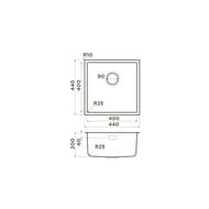 ����� Omoikiri TADZAVA 44-U-IN Quadro (440�440�200) ����������� ������, ����������� ����� 4993509