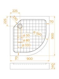 ������� ������ RGW SMC/R-9090W (900�900�140) ��������, ��������������, � �������, ����� 57350499-01