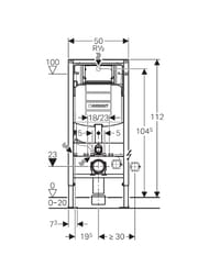 GEBERIT Duofix UP320 Инсталляция для подвесного унитаза, фронтальное упр.(высота 112см) 111.300.00.5