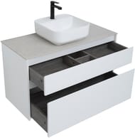 Тумба под раковину Aquanet Nova Lite 100 242581 (966х435х562) подвесная, 2 ящика, белый глянец