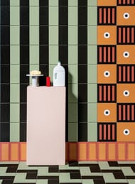 Керамогранитная плитка Mutina Mattonelle margherita (205х205) точки, черная, белая NDM35 (кв.м.)