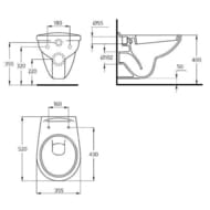 Унитаз подвесной Ideal Standard EUROVIT 355х520 E876901