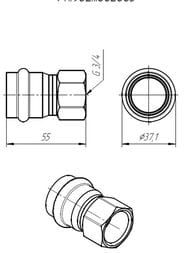 Пресс соединитель VALTEC 28х3/4"В, нерж. сталь, VTi.902.I.002805