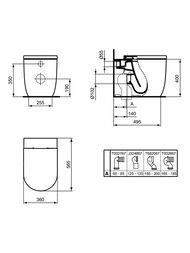Унитаз приставной Ideal Standard BLEND AquaBlade 355х560х400 со скрытым креплением T375101