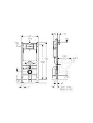 GEBERIT Duofix H112 90/110 Инсталляция для унитаза 458.103.00.1 с попереч.планкой, крепление к стене