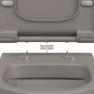 Унитаз подвесной Berges EGO XL 540х360х330 безободковый, сиденье EGO XL микролифт, серый мат. 083216