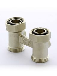 Tiemme Узел прямой с кранами 3/4"-3/4"  для нижнего подключения с кранами арт.3390001(3391N0505)