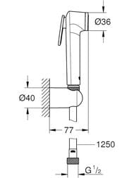 Душевой набор Grohe Tempesta-F 26356IL0 (шланг, лейка, настенный держатель) хром/белый — изображение 2