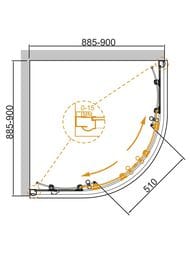 ������� ������ CEZARES GIUBILEO (885-900x885-900x1950) R-2-90-SCORREVOLE-CP-Br ������ ����/������