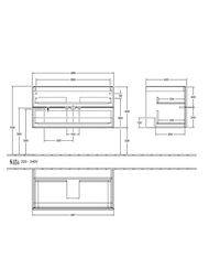 Тумба под умывальник Villeroy & Boch Antao (988х504х496) 2 ящика, подсветка, серый камень L05100HK — изображение 6