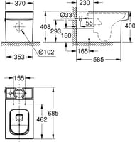 ���� �������-������� Grohe Cube Ceramic 3948400H (353�400�685) ������������, � ��������� PureGuard