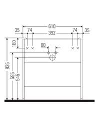 ����� ��� �������� Duravit XSquare 610�592�478 ���������, 2 �����, ����� ������ XS444502222