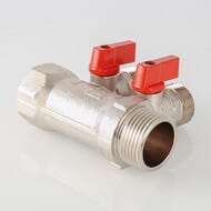 Коллектор VALTEC 1" на 2 подв.с кранами Евроконус 3/4, VTc.580.NE.0602