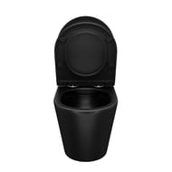 Унитаз подвесной IDDIS Calipso (515х355х365) CALR3BMi25 безободковый, сиденье микролифт, черный ма