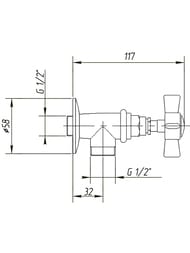 ���� �������� Migliore PRINCETON �������, �1/2"��1/2", ���� ML.PRN-858.CR
