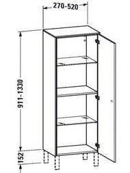 ���� Duravit Brioso (270-520�196-359�911-1330) 3 �����, ����� ������, ����� ������ BR1341R1022