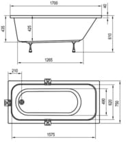 ����� ��������� RAVAK DOMINO 170�75 ����������, �����