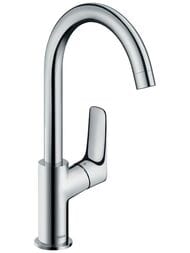 Смеситель Hansgrohe Logis 71130000 для умывальника однозахватный, поворотный излив, дон. клап., хром — миниатюра 1