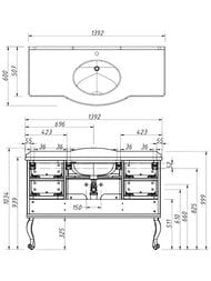 ����� ��� ���������� Caprigo ������� 140 nero lucido 1392�1034�600 ��� ���������� 11620-020