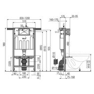 Инсталляция для унитаза ALCAPLAST AM102/1000 с бачком