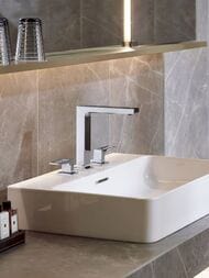 Смеситель Hansgrohe Metropol 74515000 на раковину на 3 секции с клапаном, излив 160мм, ручка-петля — изображение 3