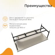 Ванна акриловая Радомир ВИКТОРИЯ (1800х700) белая, с разборным каркасом 2-01-0-0-1-243Р