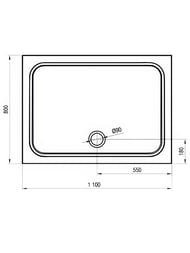 ������� ��������� ������ RAVAK Galaxy Gigant Pro Chrome 110�80 (1100�800�30) �����