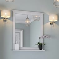 Зеркало AQUATON Леон 80 1A186402LBPS0 800х803х119 мм, с полочкой, без подсветки, цвет:  дуб белый