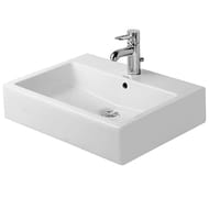 Раковина DURAVIT VERO 595х465х175 шлифованная, отверстие под смеситель, перелив, крепление 045260000
