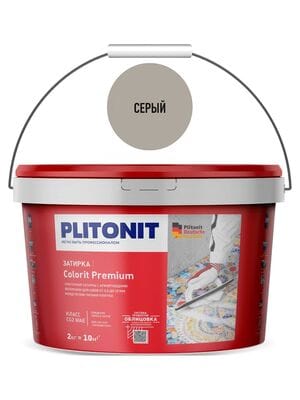 Затирка цементная эластичная PLITONIT Colorit Premium серая, 2 кг