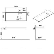 ���������� Vitra Origin 65731 1205�480�12��, ���  ��� �������� ������, ����: �����