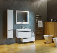Шкаф-колонна AQUATON Капри 1A230503KP01L 300x265x1630 левый, 2 дверцы, белый глянец
