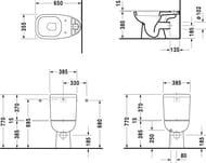 Унитаз-компакт DURAVIT D-CODE 385х650х770 гор. выпуск 21110900002+092710 с сиденьем 006731