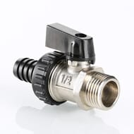 Кран дренажный VALTEC 1/2" НАР. со штуцером, черная рукоятка VT.430.N.04