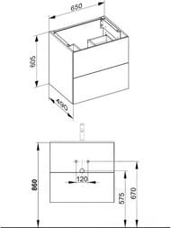 ����� ��� �������� Keuco Plan 650�490�605 ���������, 2 �����, �������� 32953110000