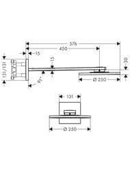 Верхний душ Axor ShowerSolutions 35296000 250мм, настенный, 2jet,2 типа струи, держатель, хром — изображение 3