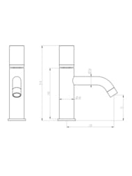Смеситель Boheme Stick 121-BCR.2 для раковины, на 1 отверстие, однозахватный,ручка touch,черный+хром