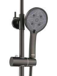Душевая система ESKO Lagos Gun Metal ST205LGGM  настенная, ручной/верх. душ, поворот. излив, графит — изображение 4