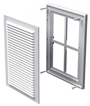 Решетка вентиляционная Vents МВ 125с (182х251) белая, сетка от насекомых