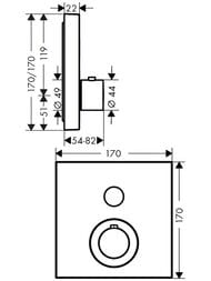 Смеситель Axor ShowerSelect 36714000 для душа встраиваемый, термостат, 1 потребитель, хром — изображение 3