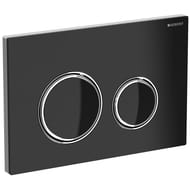 GEBERIT Sigma21 Клавиша смыва, двойной смыв, черный/кольца глянцевый хром 115.884.SJ.1