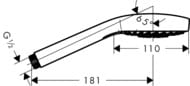 Лейка для душа Hansgrohe Croma Select  E Multi 110, 3 функции, белый/хром 26810400