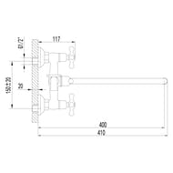 Смеситель для ванны/душа Lemark STANDARD LM2151C двухзахватный, круглый излив 350мм, хром