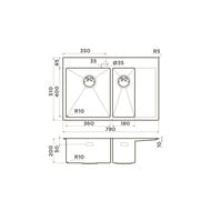 ����� Omoikiri AKISAME 78-2-LG-L (780�510�200) ������� ���� �����, ������� ������ 4973087