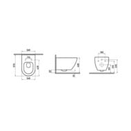 Унитаз подвесной Berges MASCON 570х360х370 безободковый сиденье Toma slim SO микролифт, белый 082128