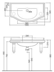 �������� ��������� Kerasan Retro 105001*0  1000�545�215, �������, ��� ��������� ��� ���������, �����